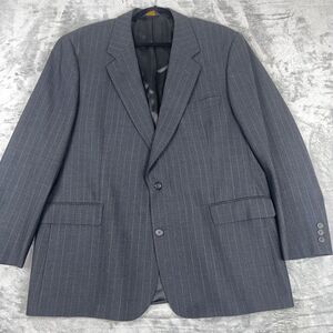 Brooks Brothers Brooksease Men's 46R Dark Gray  Wool Blend Lined‎ Jacket Stripes